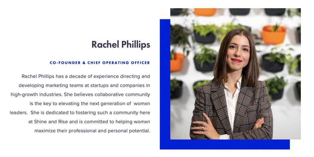 Rachel Phillips, Shine & Rise, women in tech networking