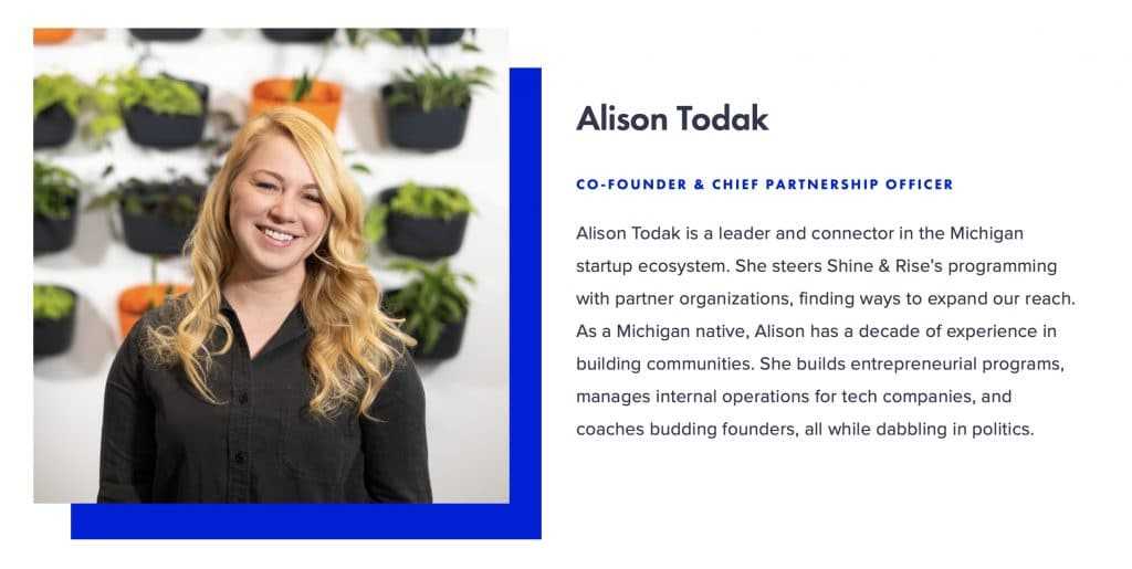 Alison Todak, Cahoots, Bamboo Detroit, Shine & Rise, women tech networking