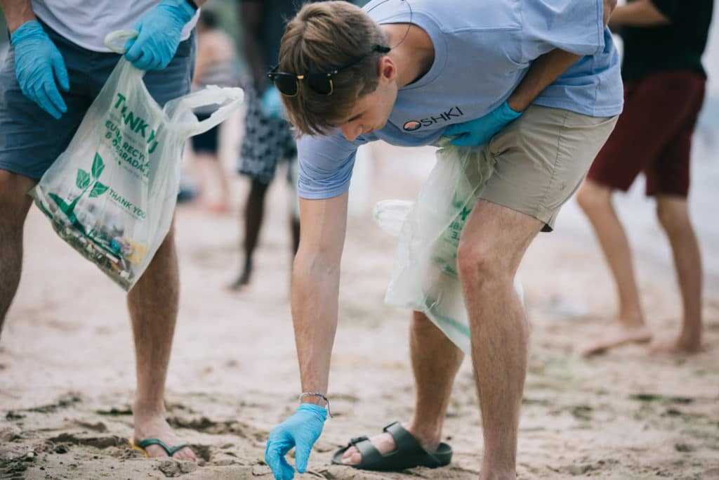OSHKI, Great Lakes beach cleanup, Jackson Riegler, Lake Michigan plastics pollution, Great Lakes preservation, recycled clothing, upcycled plastics clothing, sustainable manufacturing, Optimize, University of Michigan