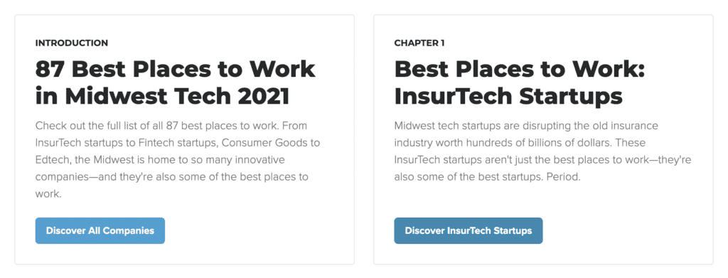 Best startups Midwest, best places to work 2021
