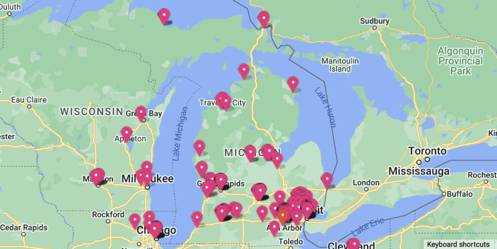 Michigan Venture Capital Finder Map