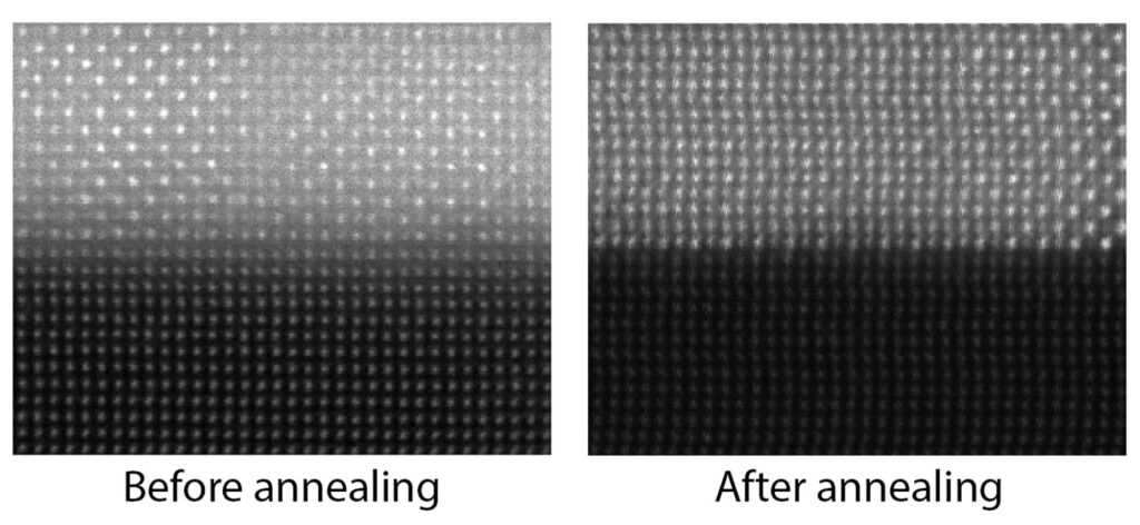 Microscopy images show no discernible degradation before and after heat treating the material. Image credit: Andrej Lenert