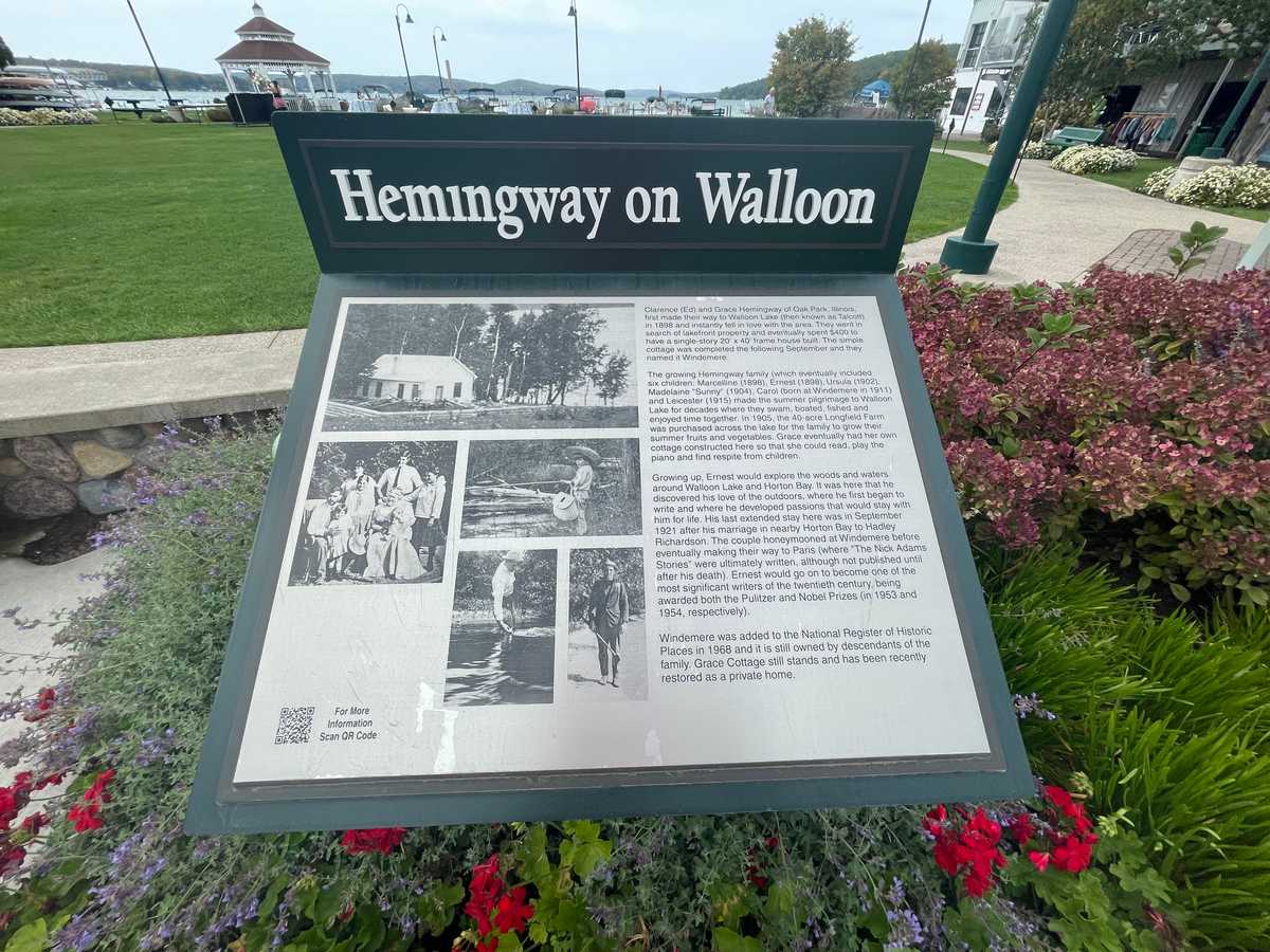 Great Lakes nature writers, Lake Michigan authors, Hemingway favorite places, Hemingway country, Lake Charlevoix, Lake Walloon, Red Fox Bookstore, Horton Bay general store, Michigan lore